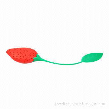 Eco-friendly strawberry-shaped silicone tea infuser